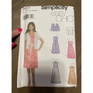Simplicity 5051 Strapless, Cami or Halter Dress & Jacket Sz 12-20 UNCUT Pattern